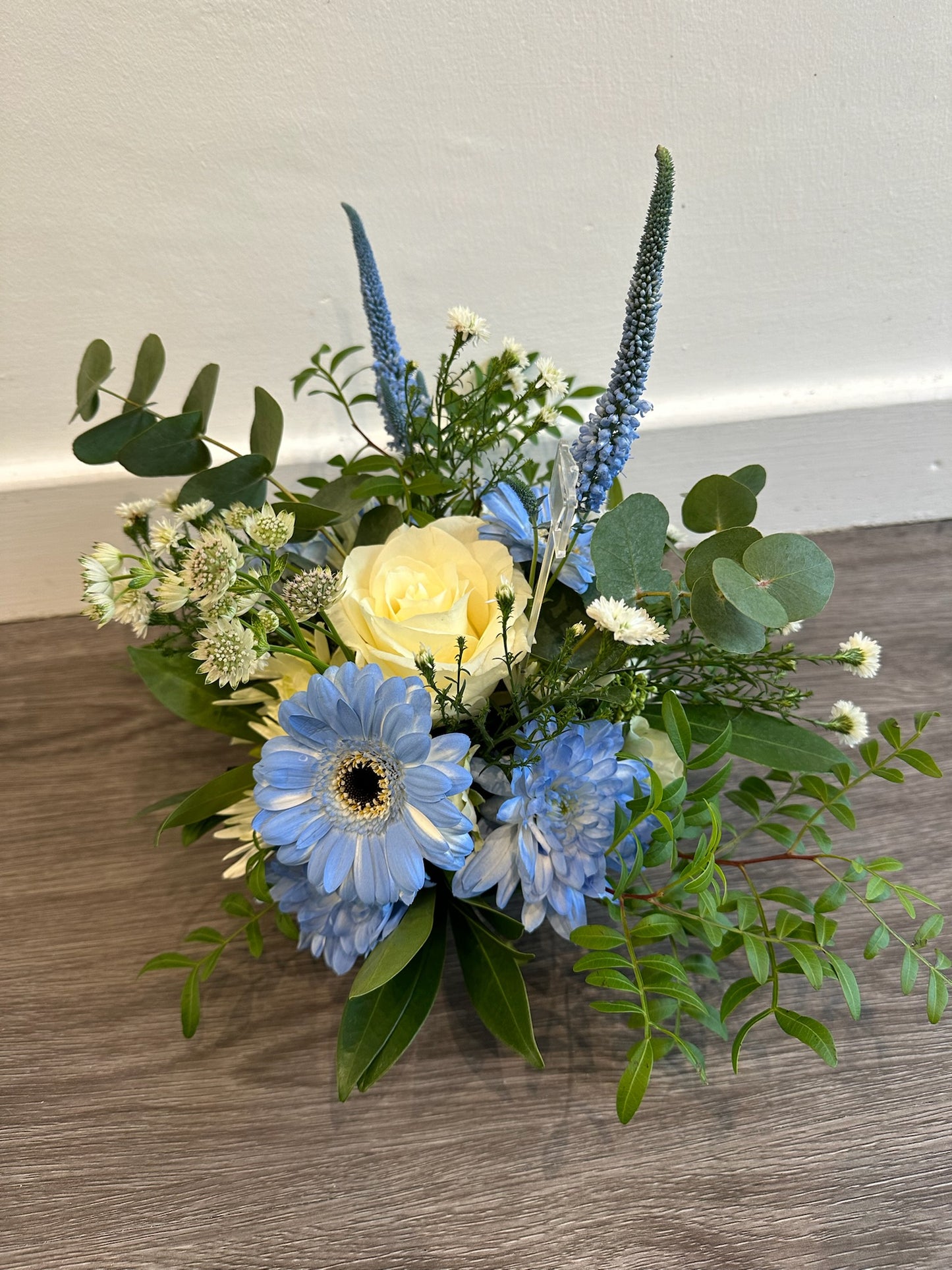 Blue and White Grave Posy