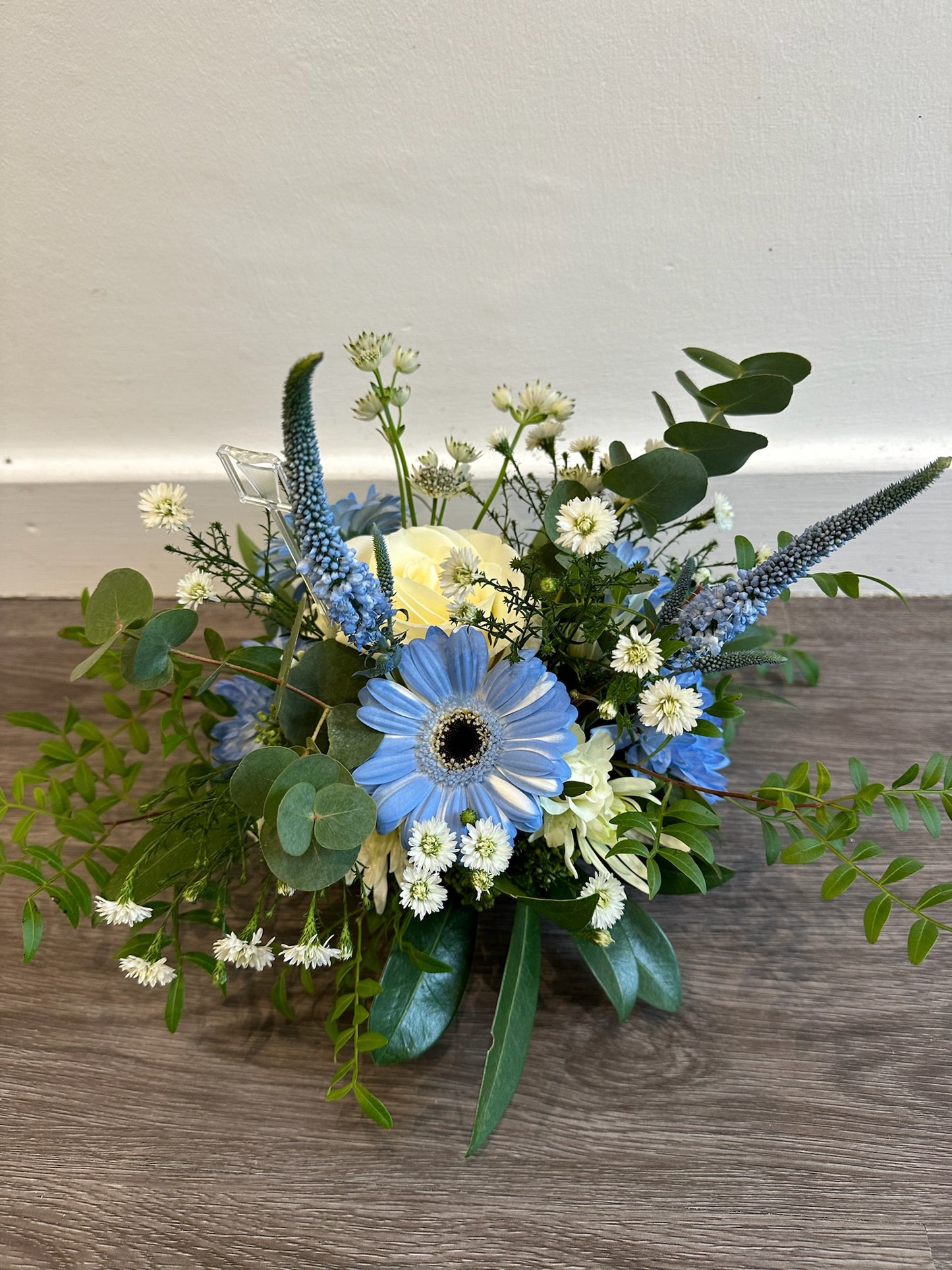 Blue and White Grave Posy