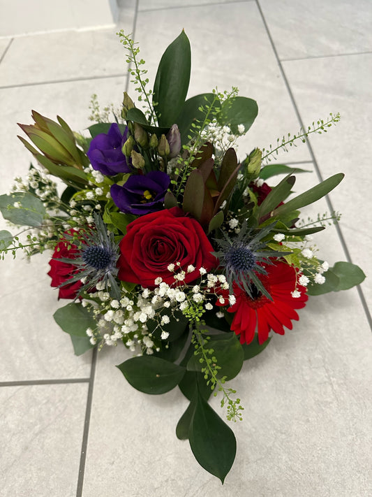 Red & Purple Grave Posy