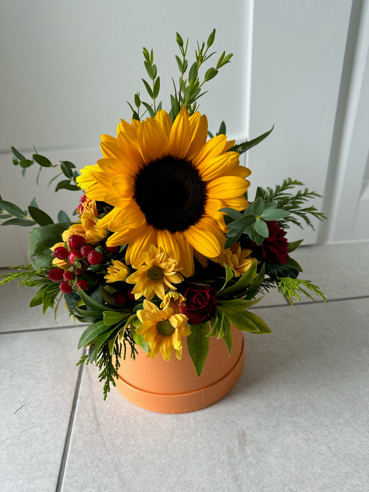 Orange Hat Box - Autumnal Colours